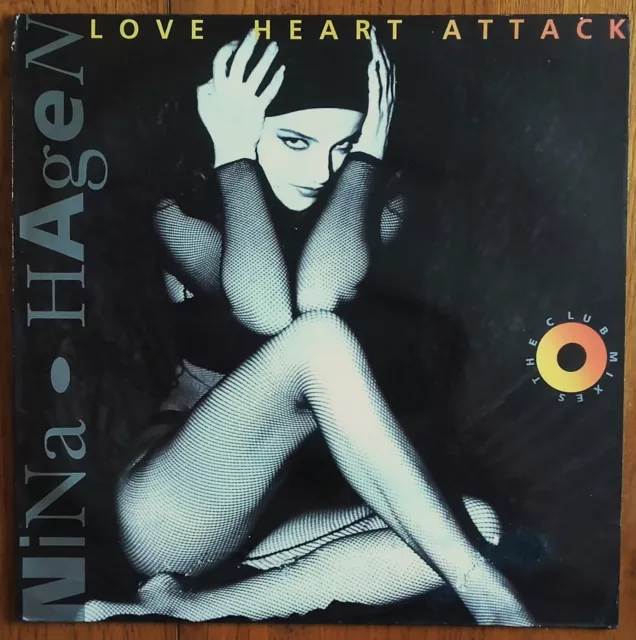 DISQUE VINYLE MAXI 45t 12" NINA HAGEN « Love heart attack » ELECTRO FRANCE 1989