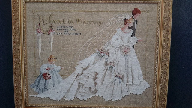 Lavender and Lace Cross Stitch Chart - 'The Wedding'