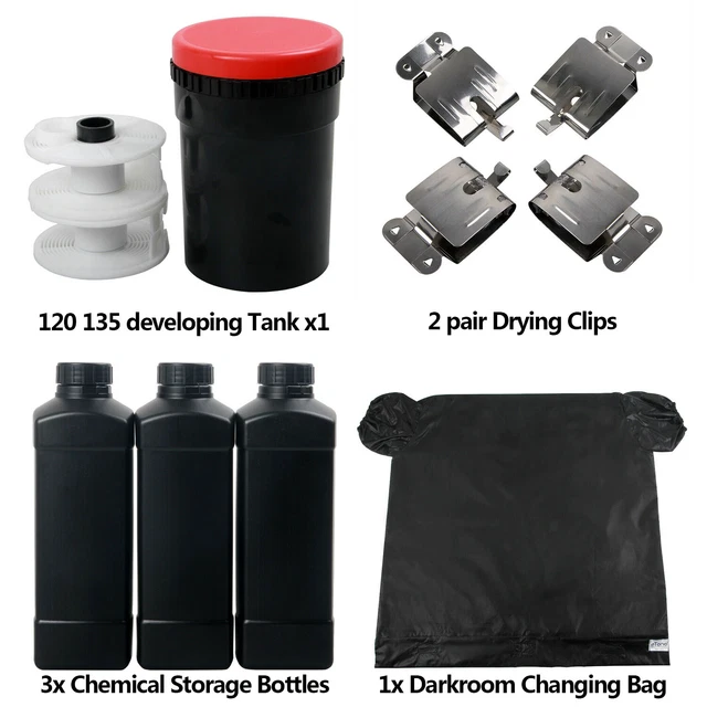 Darkroom Film Processing Kit Developing Tank Set For 120 220 135 35mm