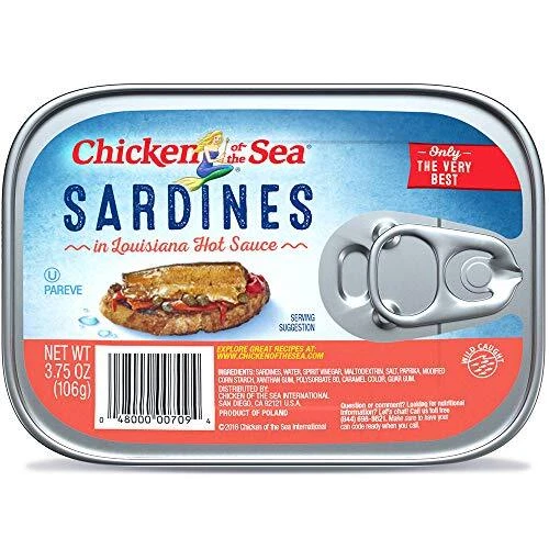 CHICKEN OF THE Sea Sardines In Hot Sauce 3.75 Ounce Pack of 18 57.12