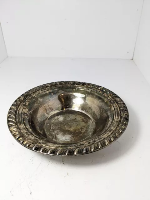 Vintage Wm. Rogers 72-1B Small Round Silver Plate Bowl Candy Coin (Z20)