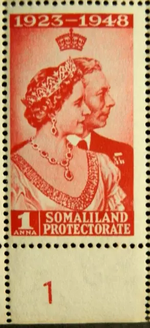 SOMALILAND PROTECTORATE 1949 SG119 KGVI 1a. ROYAL SILVER WEDDING  -  MNH