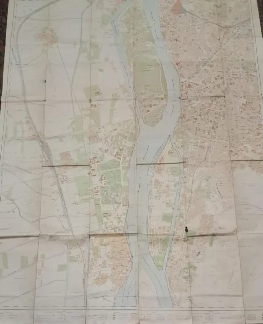Egypt cairo huge map 150. Cm *100 cm cloth material 1947 . G 1