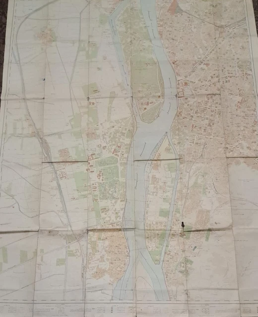 Egypt cairo huge map 150. Cm *100 cm cloth material 1947 . G 1