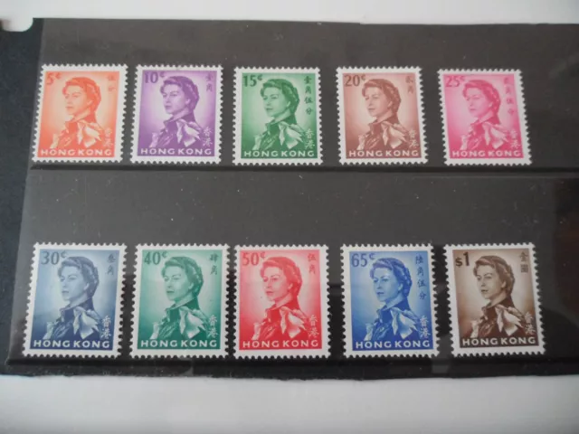 Hong Kong 1962 QEII set SG 196-204 short set to $1 M/M condition Cat £40+