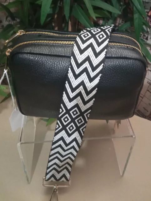 Bolso de piel auténtica para mujer y niña Piel Genuina NEGRO Mod 2BASIC