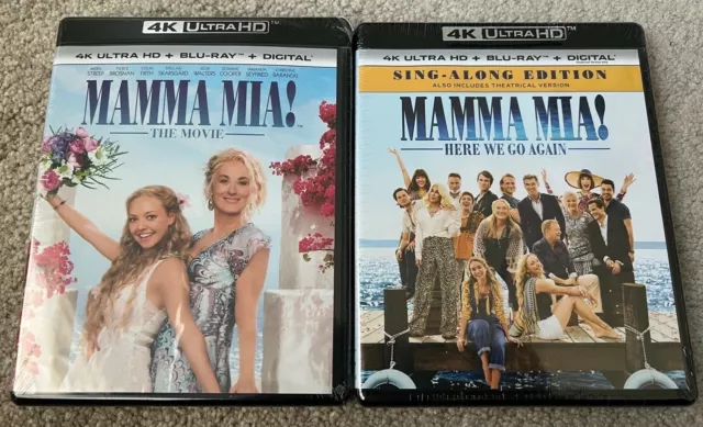 Mamma Mia! The Movie + Mamma Mia! Here We Go Again [4K UHD + Blu-Ray] No Digital