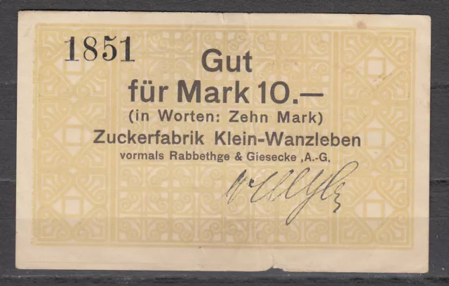 Klein-Wanzleben - Zuckerfabrik - 10 Mark - Geiger 275.04a) - mit HU