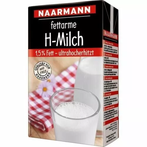 Naarmann latte H magro 1,5% di grassi - confezione da 12 (12x1L)