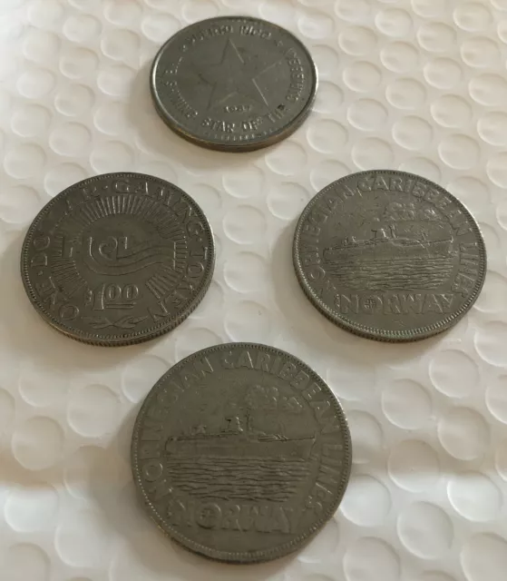 $1 Casino Token Chip Norwegian Caribbean Cruise Lines + Puerto Rico Shining Star