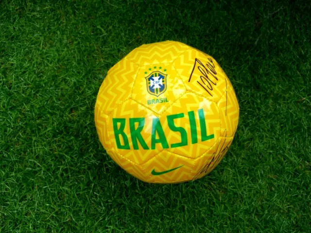 Mini Ballon BRASIL Nike signed CLAUDIO TAFFAREL ROBERTO CARLOS ultras football