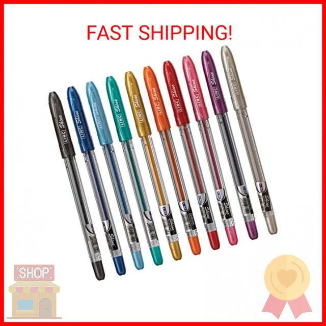 LINC Shine Glitter Gel Pen, 10 CT Assorted | 1.0mm Medium Tip Size, Contoured Gr