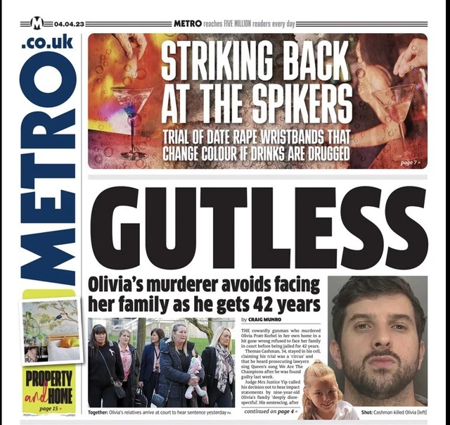 Gutless: Olivia Jail Sentence Tiger Woods Chelsea FC Klopp Metro Newspaper 4.4 Gutless: Olivia Jail Sentence Tiger Woods Chelsea FC Klopp Metro Newspaper 4.4