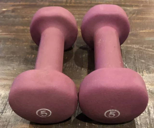 5 Lb Purple Non Roll Neoprene Dumbbells (Set Of 2)