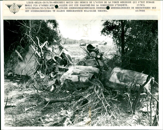 The wreckage of the struck down military aircraft - Vintage Photograph 3725649