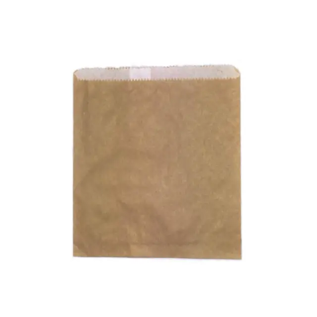 500x Square Brown Grease Proof Lined Paper Bag 200x200mm GPL Cookies Bread