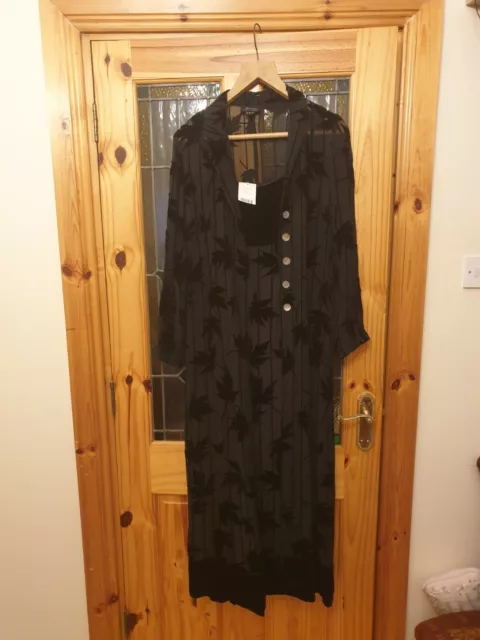 MONSOON TWILIGHT Satin Jacquard Long Dress & Jacket UK 10  New
