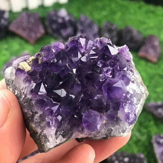 80-100g Roh Natürliche Amethyst Cluster Quarz Kristall Druzy Geode Heilung Stein