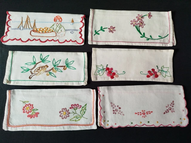6 Pochettes Serviettes à broder - Luc Créations