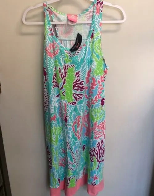 NWT Womens Simply Southern Reef Life Under The Sea A-Iine Racer Back Dress XL/2X