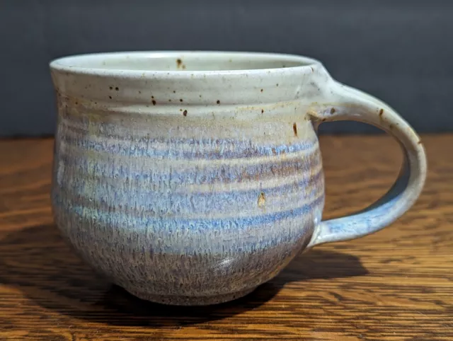 Handcrafted Pottery Coffee Tea Mug Cup Handmade Signed Earth Tone Color Folk Art