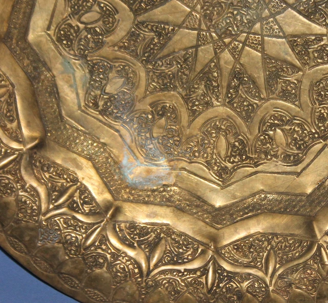 Vintage Hand Crafted Wall Decor Ornate Floral Brass Plate 5