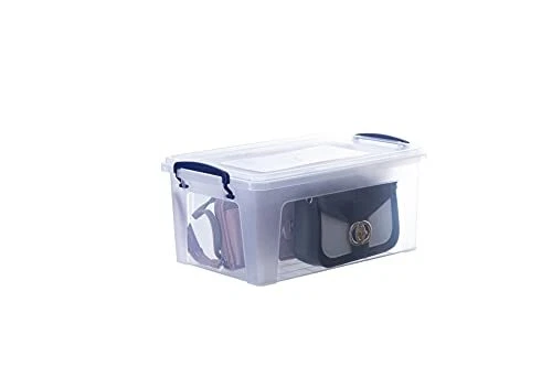 Superio Clear Plastic Storage Bin with Lid, 9.5 Qt, Non-Toxic, BPA Free, Odor...