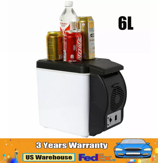 6L Car Mini Refrigerator Drink Heating&Cooling RV Camping Travel Fridge 38W