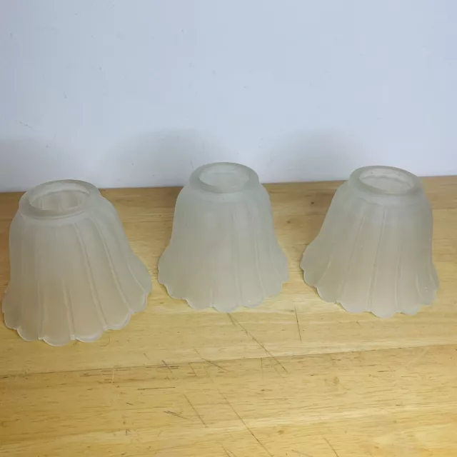 Pantallas de lámpara de vidrio esmerilado x 3 ventiladores de techo efecto volante luz en forma de campana