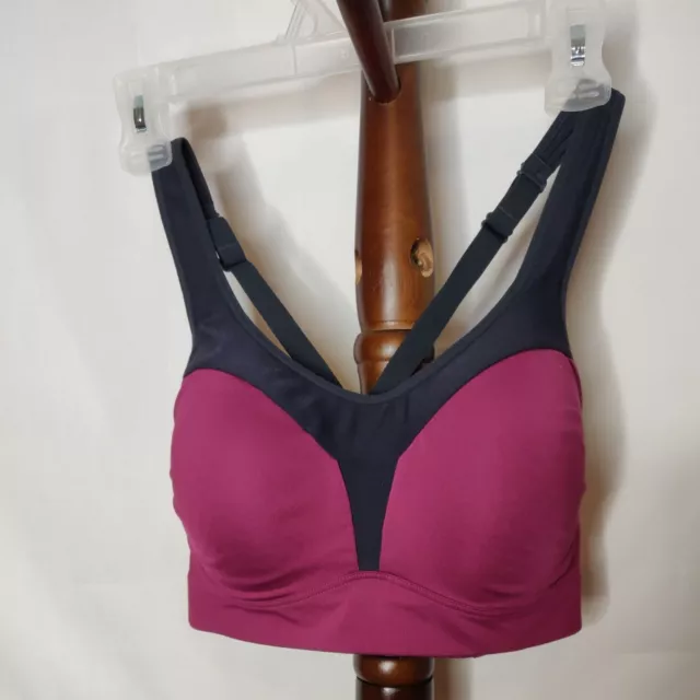 c9 by Champion women's M/L? sports bra purple & gray criss/cross back hook & eye