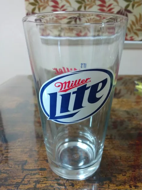 Miller Lite It's Miller Time  Pint Beer Glass