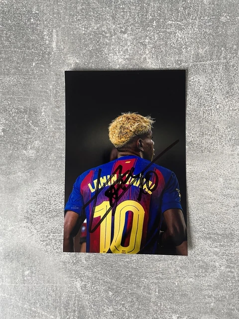 Lamine Yamal Autogrammbild 25,4x20,3cm - Vorgedrucktes Foto Mit Passepartout