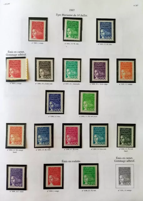 Lot De Timbres De France Neufs Sans Trace De Charnière Marianne Du 14 Juillet