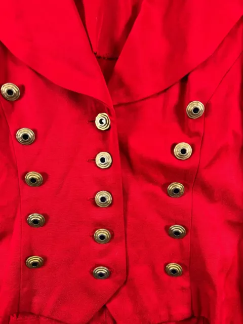Danny & Nicole Blazer Jacket Womens 12 Red Button Closure Work Coat Ladies 3