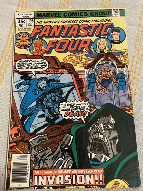 Fantastic Four #198 - Dr DOOM cover 1978 Newsstand VF+ Marvel Comics - HOT