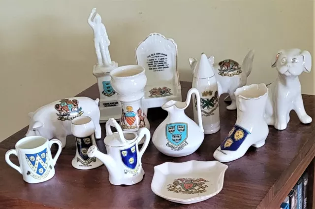 Vintage Crested Ware Job Lot Of 13