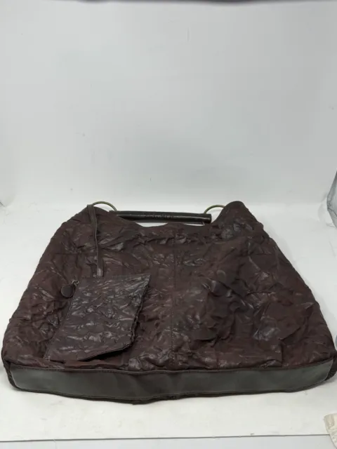 Barneys New York Leather Hobo Bag - Dark Brown