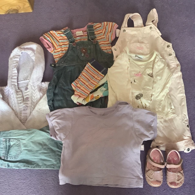Pacchetto abbigliamento per bambine età 12-18 mesi 9 articoli scarpe abiti jeans