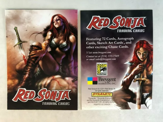 CHEAP PROMO CARD: RED SONJA (Breygent 2011) SAN DIEGO COMIC CON