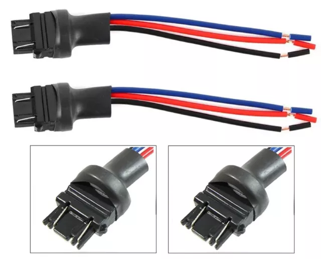 Pigtail Wire Male Socket 3157 T25 Two Harness Cable Front Turn Signal Connector