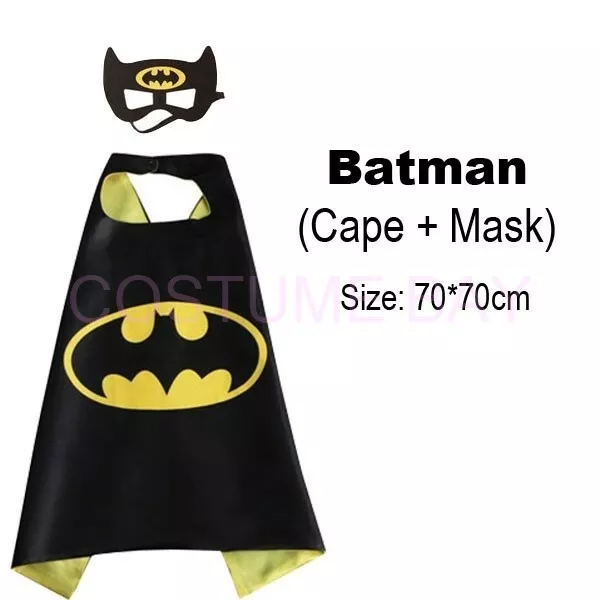 New Kids Batman Superhero Cape Mask Set Unisex Frozen Halloween Catboy Costume