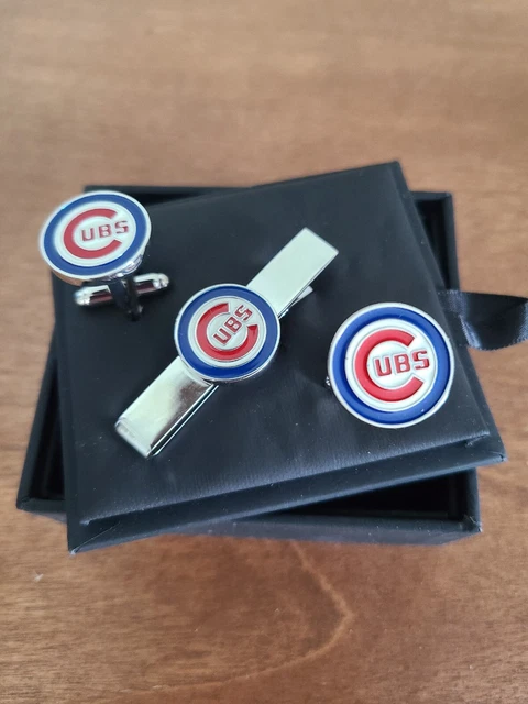 MLB-Chicago Cubs Cuff Links And Tie Clip/Money Clip. NEW IN BOX