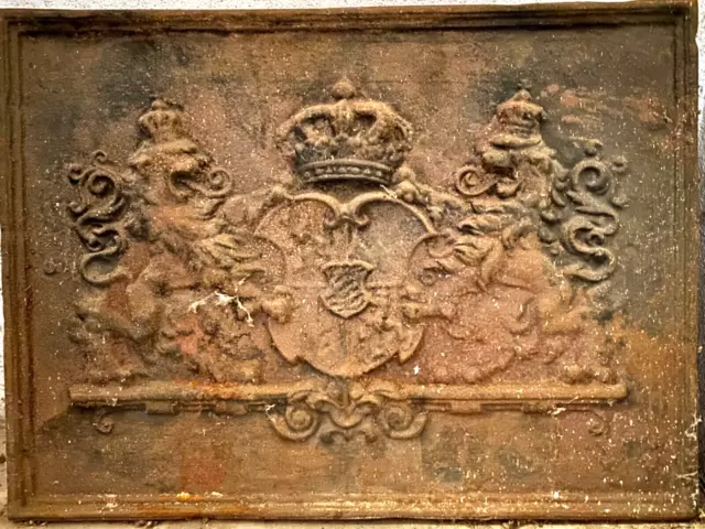 Ofenplatte, Reliefplatte, Kaminplatte Kamintafel Gusseisen 63 x 46 x 1,4 cm 19kg
