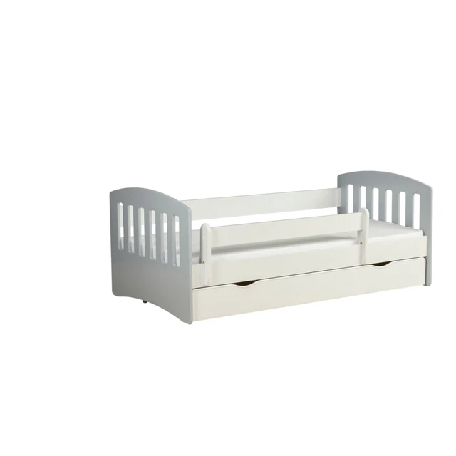 Kinderbett Robin inkl Rollrost + Matratze + Bettschublade grau 80*140/160/180 cm