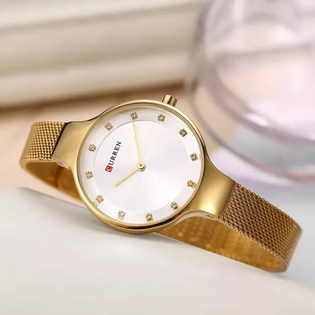 Orologio Da Polso Curren 9008 Donna Analogico Quarzo Moderno Fashion Dorato lac