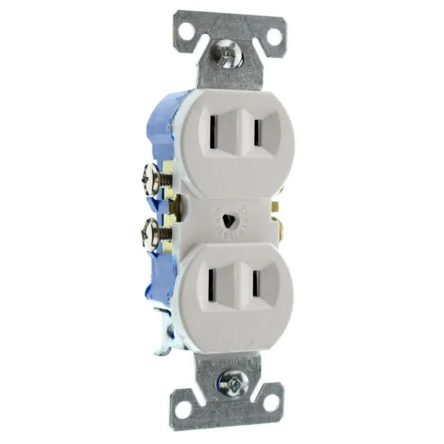 Eaton Cooper 736W-Sp-L Recetpacle Outlet, Non-Grounding, 2-Wire, 15A 120V, White