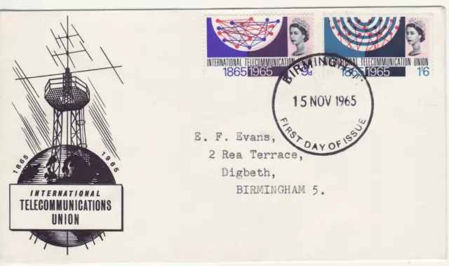 Estampillas GB cubierta de primer día unión de telecomunicaciones, sello, radio, transporte 1965