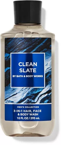 Clean Slate 3 In 1 Hair Face Body Wash Bath  Body Works Men Collection 10 Oz Nwt
