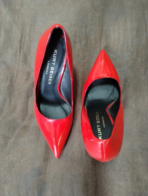 USED KURT GEIGER London Red Pointy Toe Pumps - Size 5 £142.16 - PicClick UK