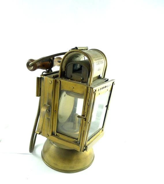 Vecchia Lanterna Lampada A Carburo Ottone Sartorius 1935 Treno Ferrovia Germania